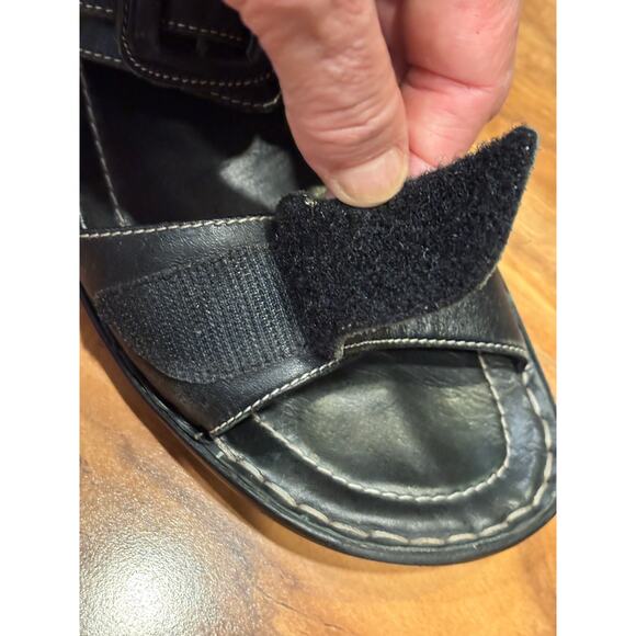 Josef Seibel black leather sling back open toe sandals side buckle size 9.5 - Picture 8 of 8